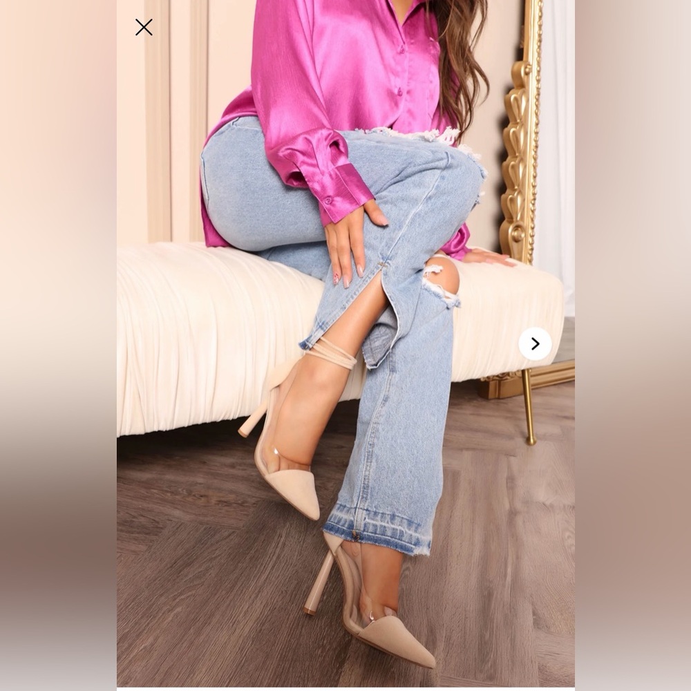 Fashion Nova Wrap Up Pumps - cream